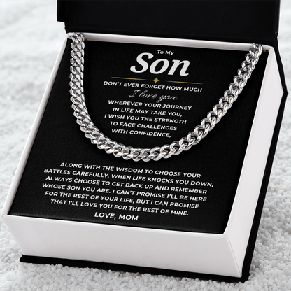 To My Son Cuban Link Chain