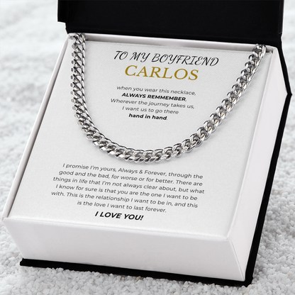 To My Boyfriend Cuban Link Chain