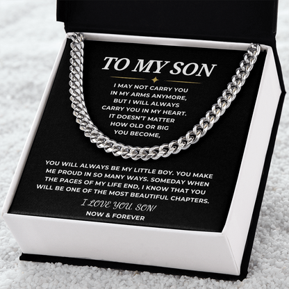 To My Son Cuban Link Chain