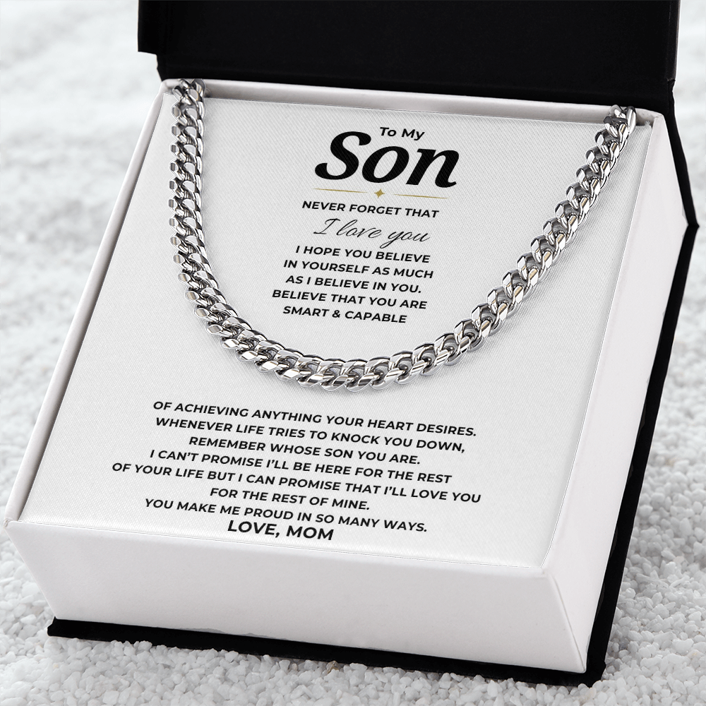 To My Son Cuban Link Chain