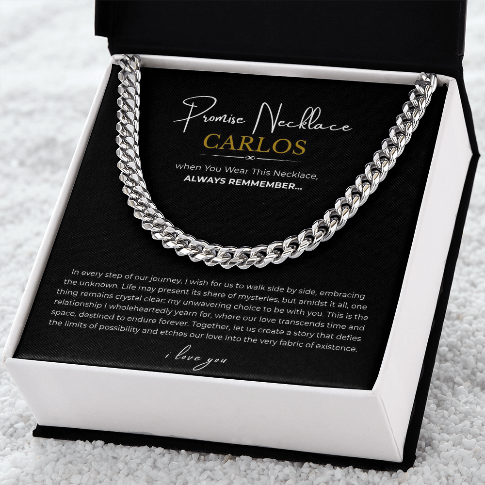 Personalized Promise Necklace Cuban Link Chain