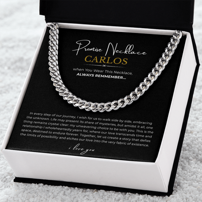 Personalized Promise Necklace Cuban Link Chain