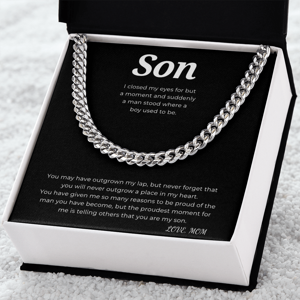 To My Son Cuban Link Chain