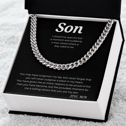 To My Son Cuban Link Chain