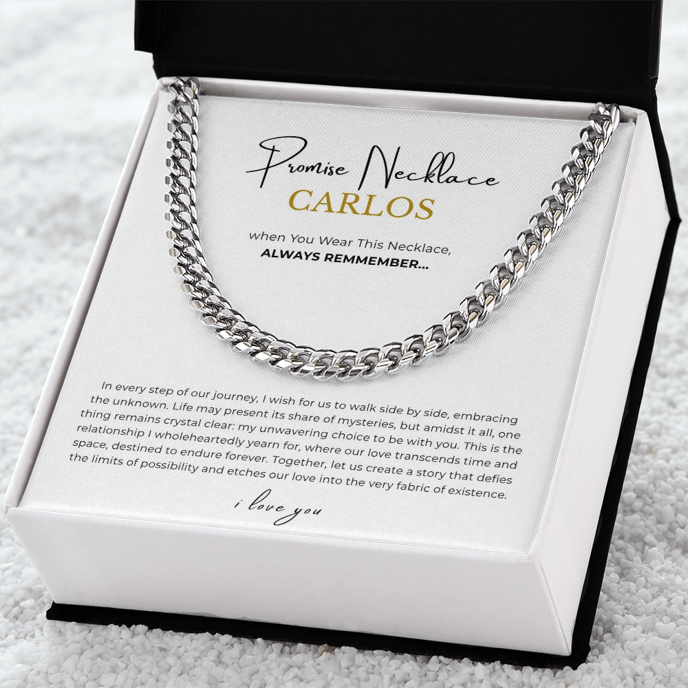 Personalized Promise Necklace Cuban Link Chain