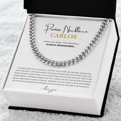 Personalized Promise Necklace Cuban Link Chain