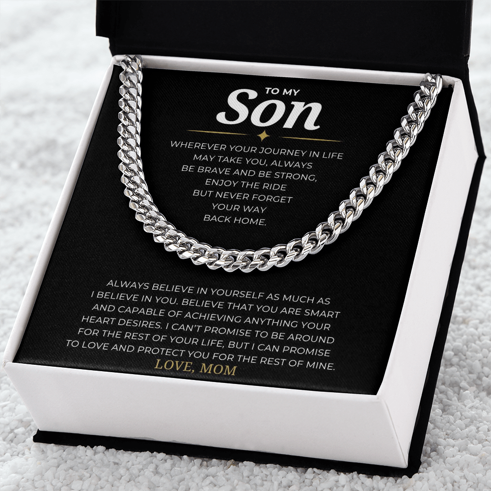 To My Son Cuban Link Chain