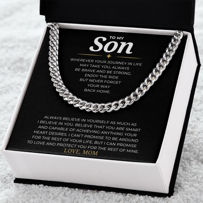 To My Son Cuban Link Chain