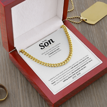 To My Son Cuban Link Chain