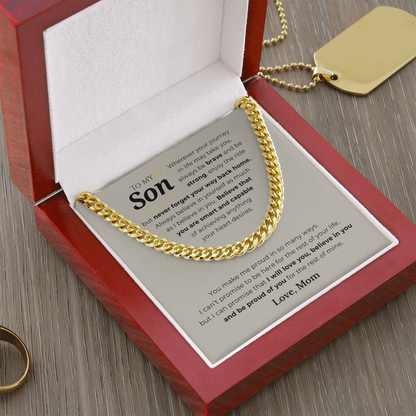 To My Son Cuban Link Chain
