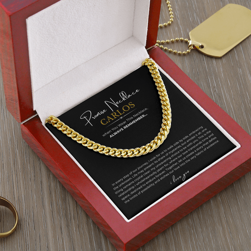 Personalized Promise Necklace Cuban Link Chain
