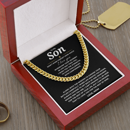 To My Son Cuban Link Chain