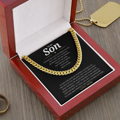 To My Son Cuban Link Chain