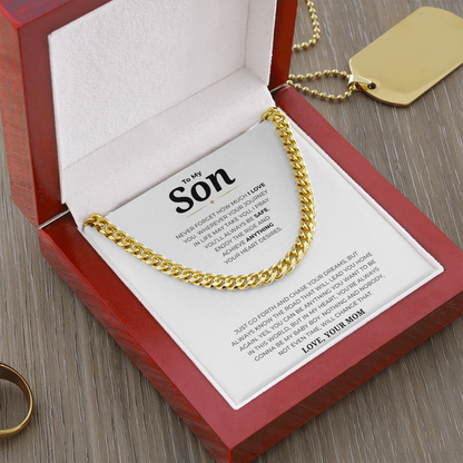 To My Son Cuban Link Chain