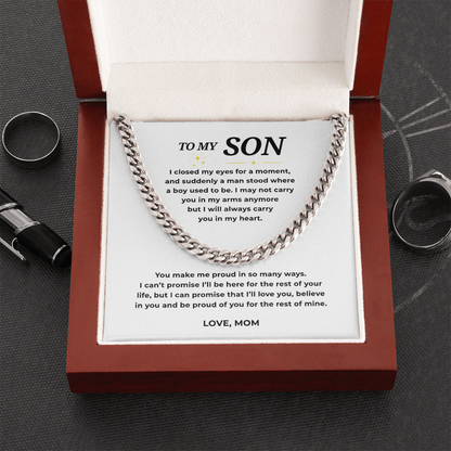 To My Son Cuban Link Chain