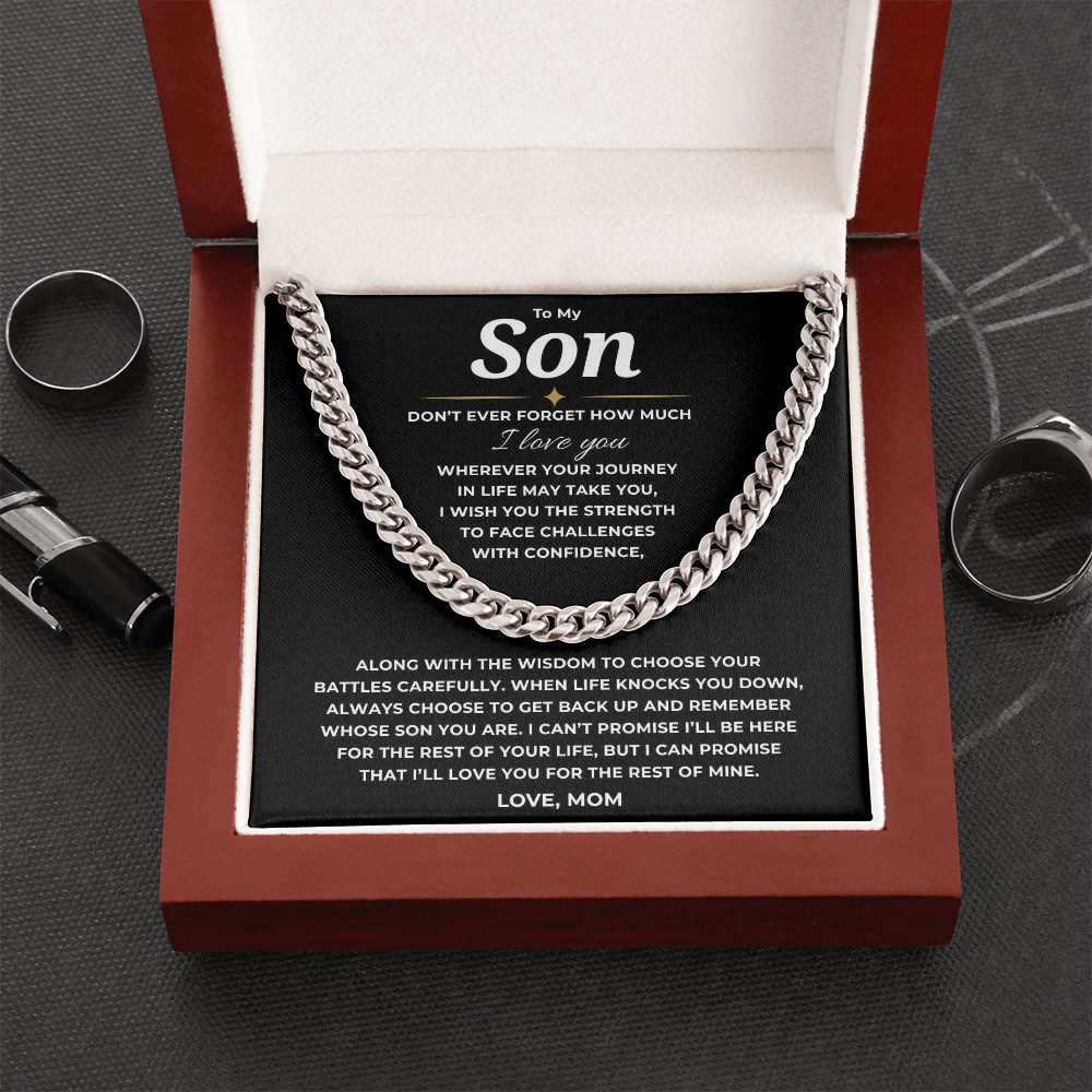 To My Son Cuban Link Chain