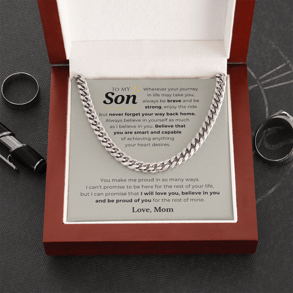 To My Son Cuban Link Chain