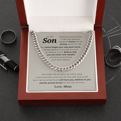 To My Son Cuban Link Chain