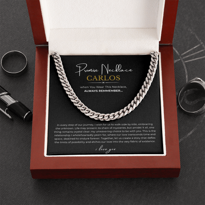 Personalized Promise Necklace Cuban Link Chain
