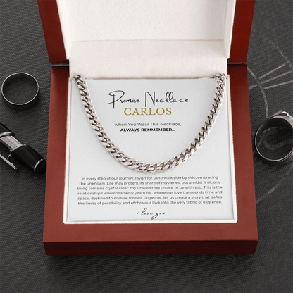 Personalized Promise Necklace Cuban Link Chain