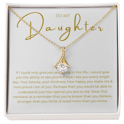 To My Daughter Interlocking Hearts Necklace