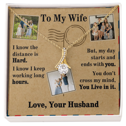 To My Wife Alluring Beauty Necklace With 3 Photos