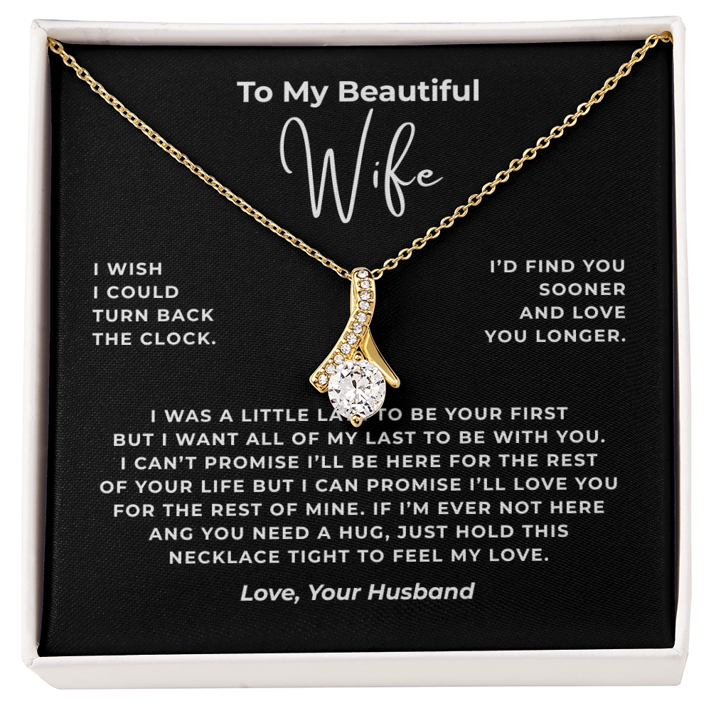 To My Beautiful Wife Interlocking Hearts Necklace