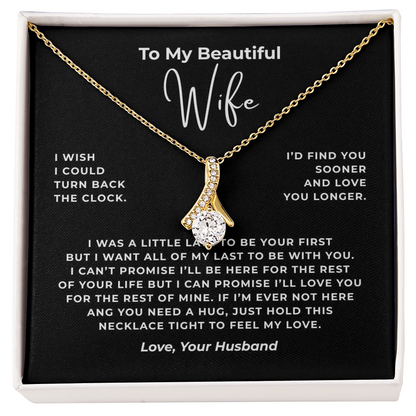 To My Beautiful Wife Interlocking Hearts Necklace