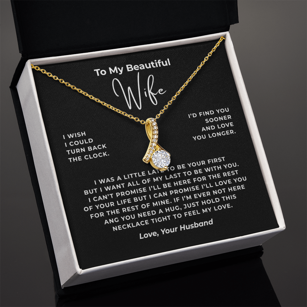 To My Beautiful Wife Interlocking Hearts Necklace