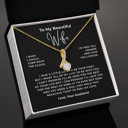 To My Beautiful Wife Interlocking Hearts Necklace
