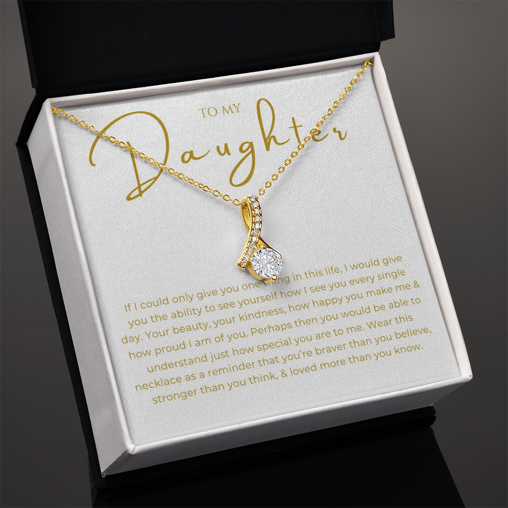 To My Daughter Interlocking Hearts Necklace