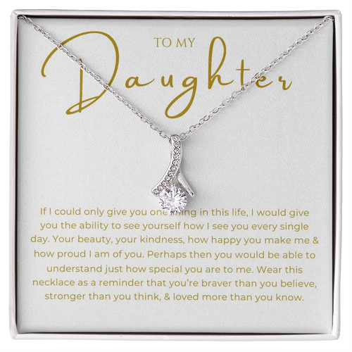 To My Daughter Interlocking Hearts Necklace