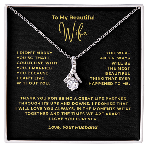 To My Beautiful Wife Interlocking Hearts Necklace