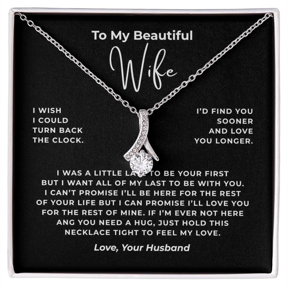 To My Beautiful Wife Interlocking Hearts Necklace