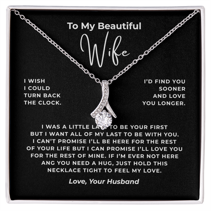 To My Beautiful Wife Interlocking Hearts Necklace