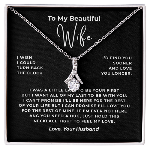 To My Beautiful Wife Interlocking Hearts Necklace