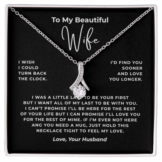 To My Beautiful Wife Interlocking Hearts Necklace