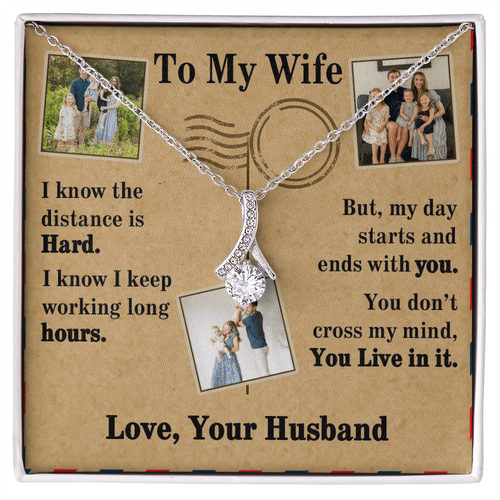To My Wife Alluring Beauty Necklace With 3 Photos