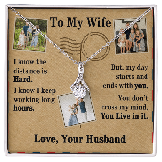 To My Wife Alluring Beauty Necklace With 3 Photos