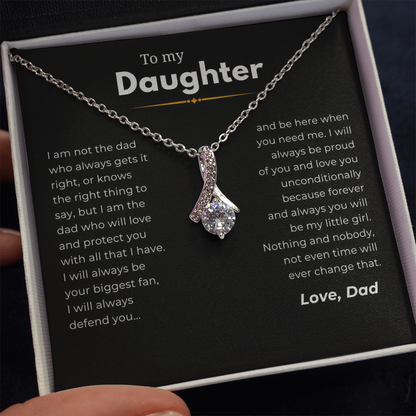 To My Daughter Interlocking Hearts Necklace