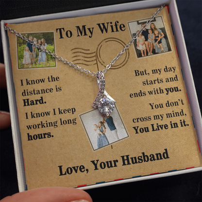 To My Wife Alluring Beauty Necklace With 3 Photos