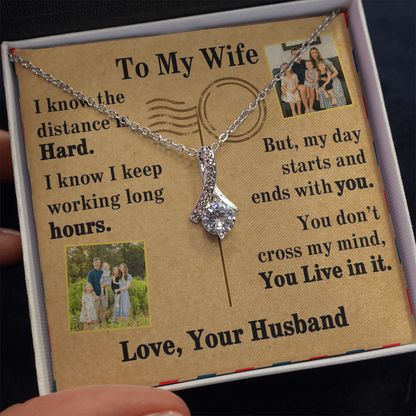 To My Wife Alluring Beauty Necklace With 2 Photos