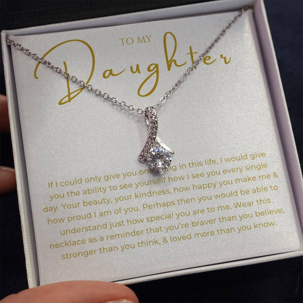 To My Daughter Interlocking Hearts Necklace