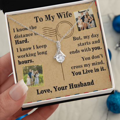 To My Wife Alluring Beauty Necklace With 2 Photos