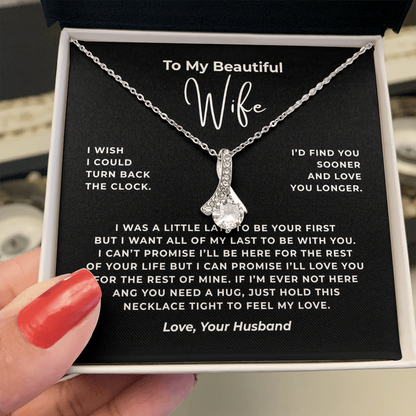 To My Beautiful Wife Interlocking Hearts Necklace