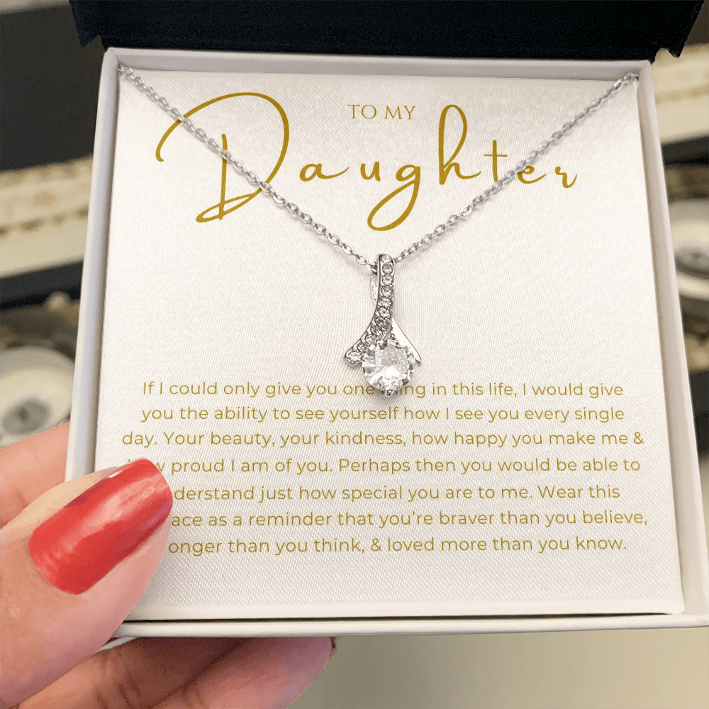 To My Daughter Interlocking Hearts Necklace