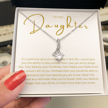 To My Daughter Interlocking Hearts Necklace