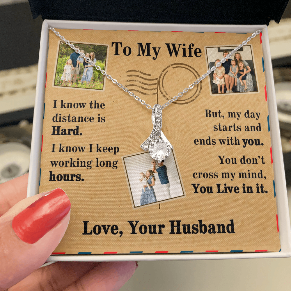 To My Wife Alluring Beauty Necklace With 3 Photos