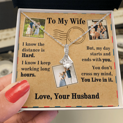 To My Wife Alluring Beauty Necklace With 3 Photos