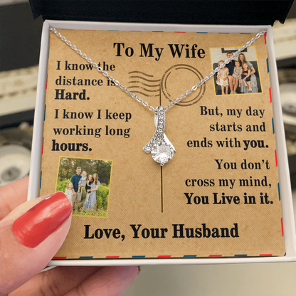 To My Wife Alluring Beauty Necklace With 2 Photos